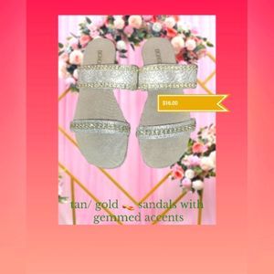 Tan and Gold sandals